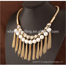 Venta al por mayor China Pearl Bead Oro Plated Collar Mujeres Accesorios